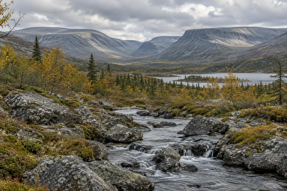 Khibiny mountains and subarctic waters