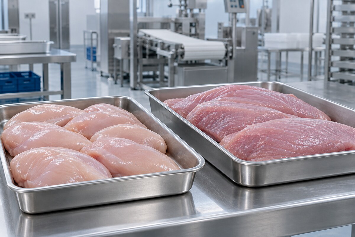 Мясная продукция в производственной среде