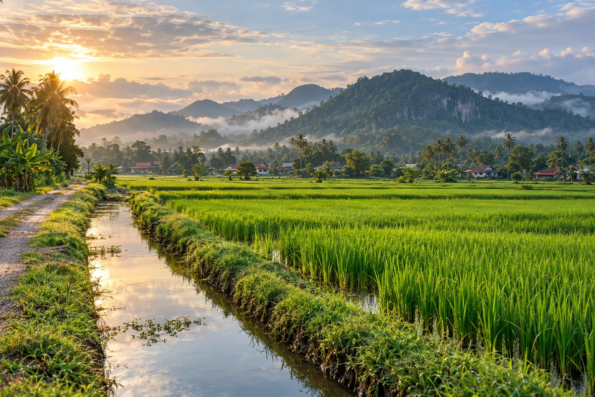 Kedah rice fields and tropical hills