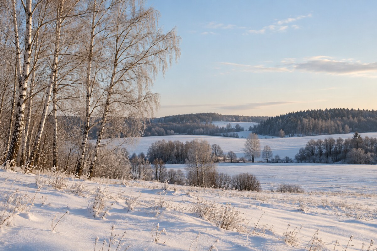 Russian rural winter landscape