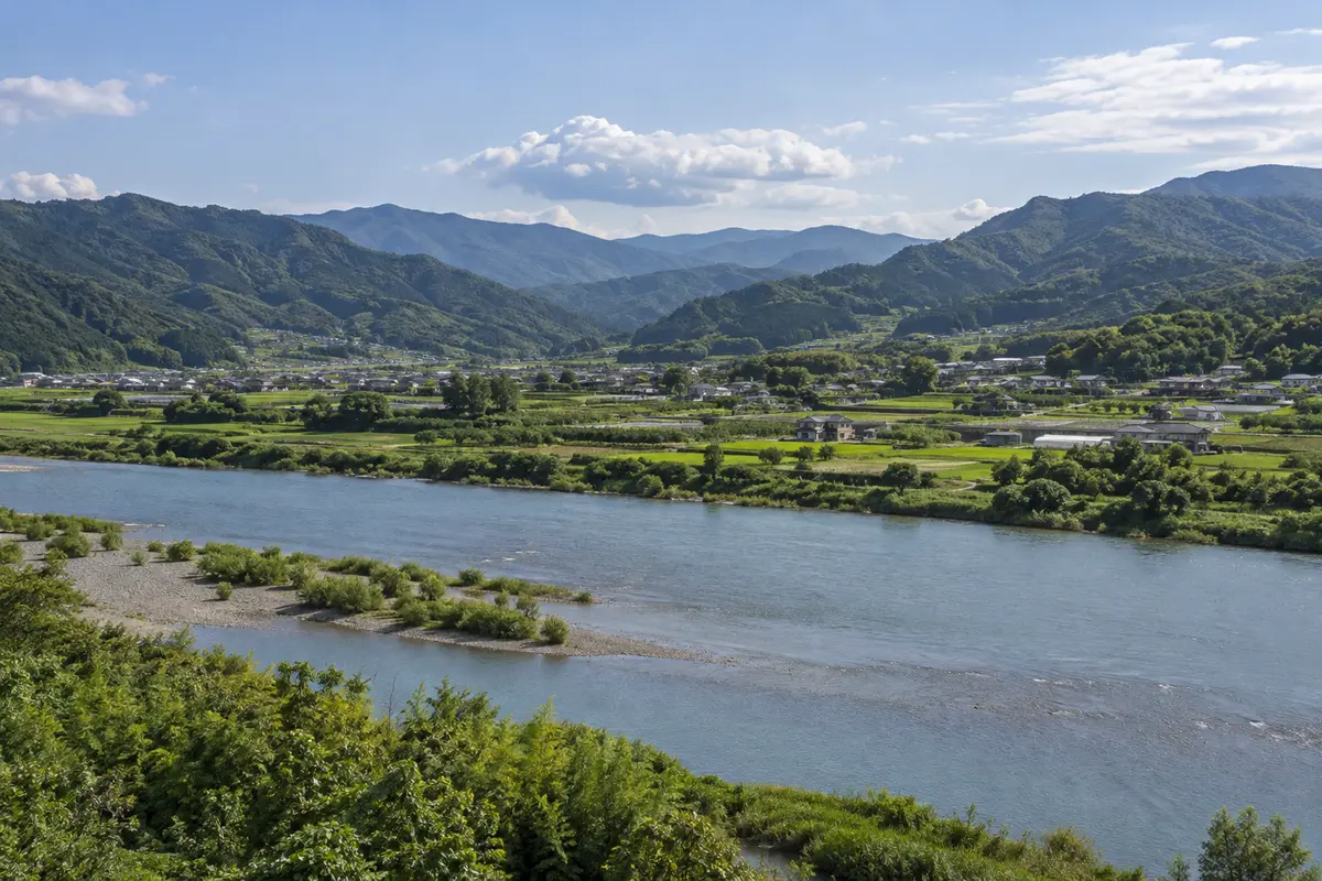 Kinokawa river valley landscape
