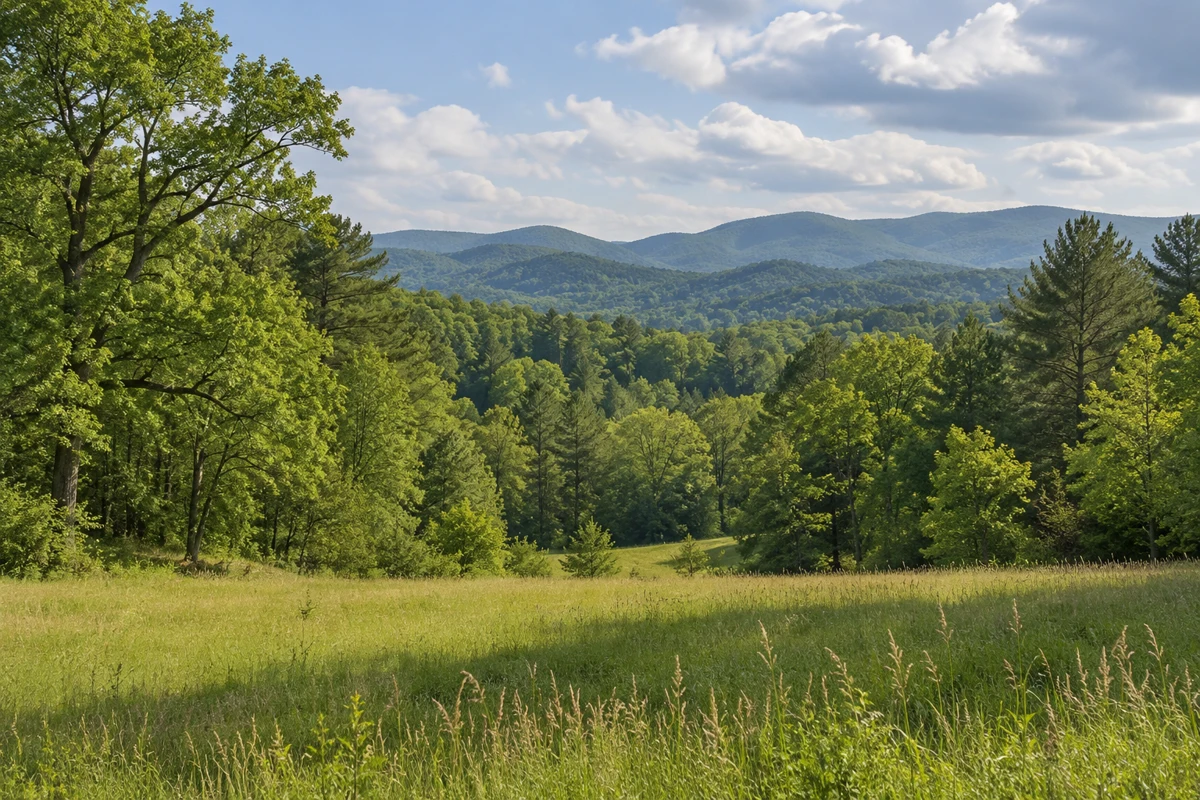 Wooded foothills in North Carolina