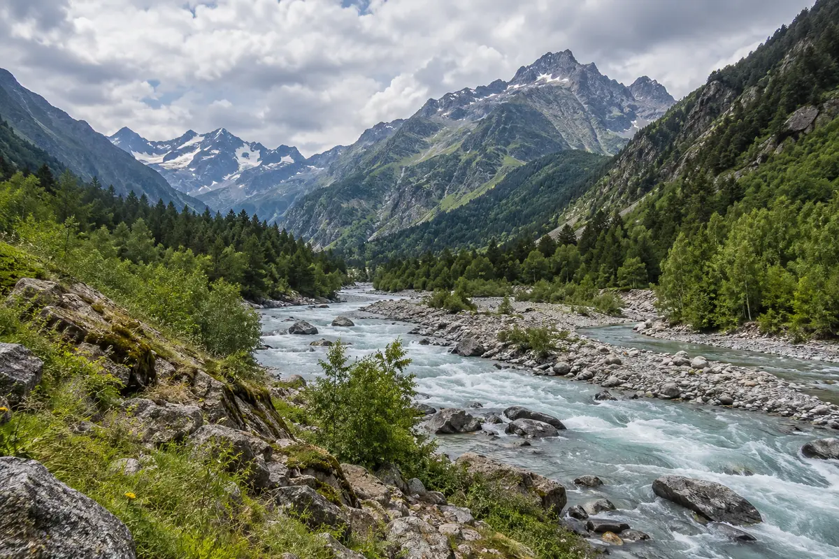 North Caucasus river valley