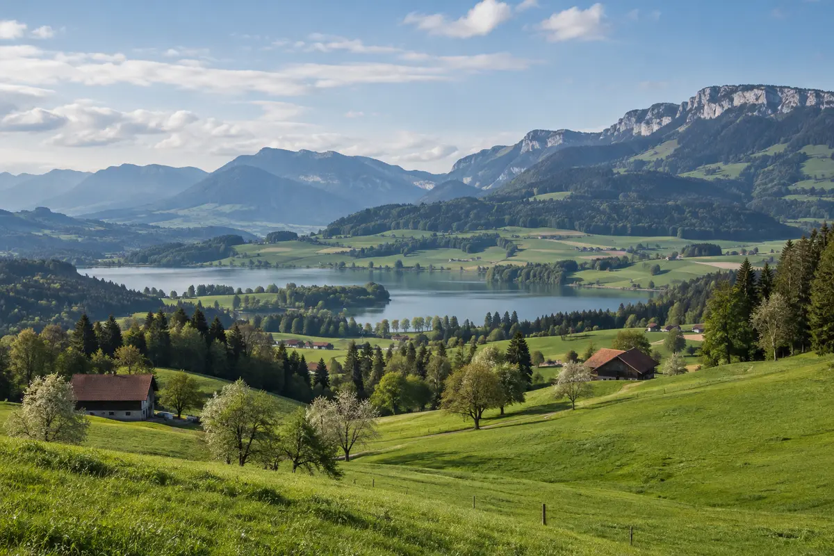 Swiss foothill landscape