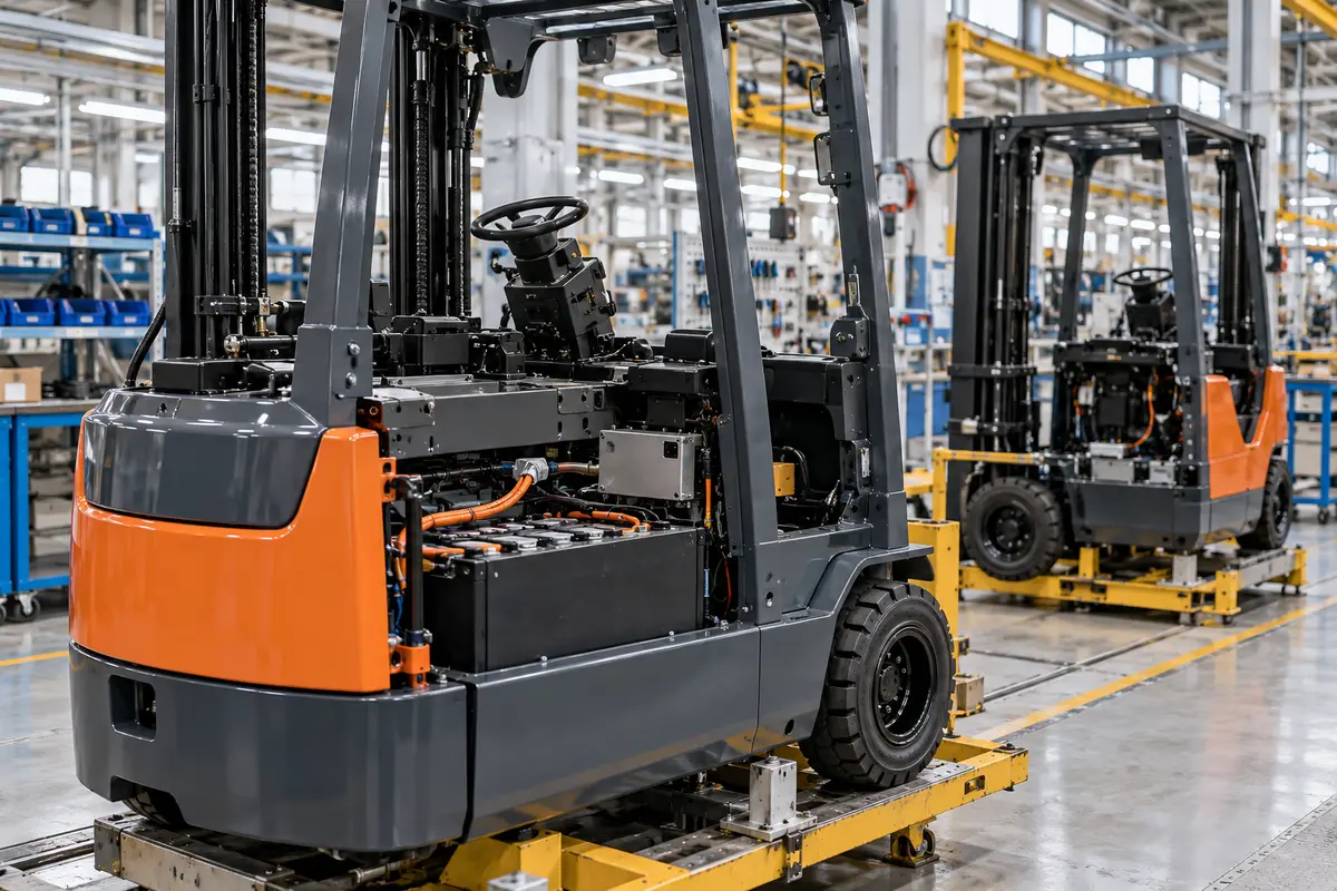Electric forklift assembly