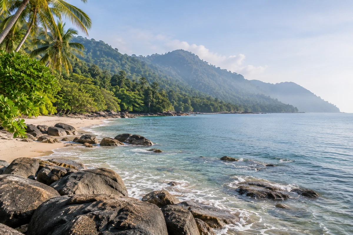 Tropical coastline in Penang