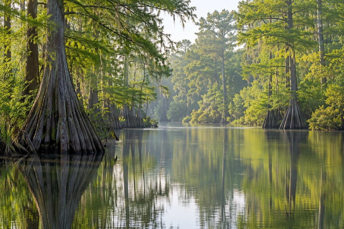 East Texas lowland landscape Cypress wetland in the East Texas lowlands